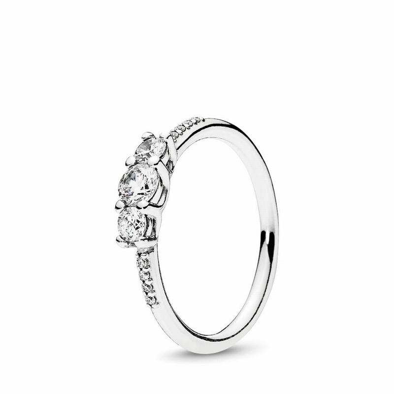 Pandora Clear Three-Stone Promise Ring Silver Egypt QT1829307